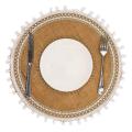 Round Placemats Set Of 4,boho Woven Jute Table Mats (white Ball)