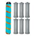 1pcs Roller Brush with 6pcs Hepa Filter for Tineco A10/a11 Hero -blue