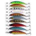 10pcs Internal Coloring Floating Fishing Lures Bass Crankbait 6cm