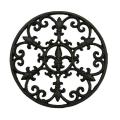 7.2inch Diameter Decorative Cast Iron Trivet with Vintage Pattern
