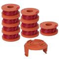 9 Pack Replacement Spool String Trimmer 8 Pack Spool and 1 Coil Cover