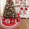 Snowflake Christmas Tree Skirt Tree Bottom Decoration Tree Apron Red