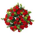 3 Pack Artificial Silk Rose for Diy Home Wedding Party (red)