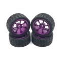 65mm Rubber Tires for Wltoys 144001 A959 A959-b 124019 124018 Rc,purple