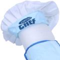 Childs Kids Chef Hat Apron Cooking Baking Chefs Junior Gift (blue)