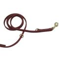 Dog Leash Soft Real Leather Handle Double Leashes P Chain-lead Red