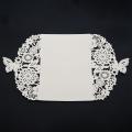 10pcs/set Carved Butterflies Invitation Card for Wedding: Ivory White