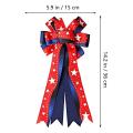 2pcs Patriotic Wreath Bow American Stars Tree Topper Bow Gift Bows