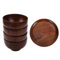 Tableware Smooth Wooden Bread Dish Seasoning Plate Round