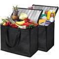 3pack Insulated Reusable Grocery Bag Food with Dual Zipper