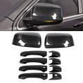 Side Rear View Mirror Trim + Door Handle Cover Trim for Jeep Dodge