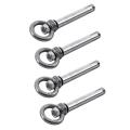 4pcs Stainless Steel Raw Style Shield Anchor Eye Bolts M6 X 82mm