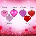 24 Heart-shaped Baubles Ornaments for Valentine's Day Wedding Party