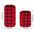 4 Pieces Christmas Refrigerator Door Handle Cover Red and Black Plaid