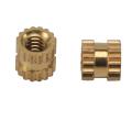 M2 X 3mm Brass Cylinder Knurled Threaded Round Embedded Nuts 100pcs