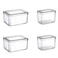 4pcs Refrigerator Food Storage Containers with Lids Transparent Box
