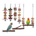7 Packs Bird Parakeets Chewing Toys-wood Hanging Bird Cage Toys Set