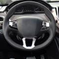 3pcs Car Steering Wheel Cover for Peugeot 2008 208 308 Bright Silver