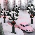 Miniature Christmas Street Lamp Post Park Mini Street Light,4pcs