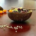 12-15cm Coconut Bowl Dinner Set Wood Spoon Salad Mixing Ramen Bowl