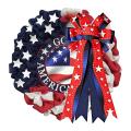 2pcs Patriotic Wreath Bow American Stars Tree Topper Bow Gift Bows