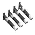 Double Curtain Rod Holders Set, Tap Right Into Window Frame Black