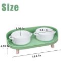 Dog Cat Water Bowls Stand with No-spill Design, 5 Inches Ceramic Bowl