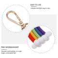 Macrame Rainbow Keyring, Handwoven Keychain, for Car Handbag Purse, C