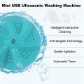 Mini Turbo Washing Machine, Ultrasonic Washer for Home Travel,green