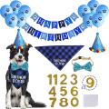 Birthday Bandana Hat Balloons Banner for Dog Birthday Party Supplies