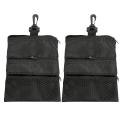2 Pack Golf Pouch Bag with Plastic Clip, 3-layer Golf Ball Pouch