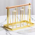 Kitchen Iron Cup Holder Creative Household Drain Cup Rack Rose Gold
