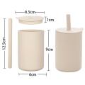 Toddler Cup Kids Silicone Training Cup with Straw (brown)