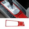 2pc Multimedia Panel Cover Trim Lhd for Porsche Panamera 10-16 Red