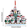 Personalized Penguin Family Christmas Tree Ornament (family Of 7)