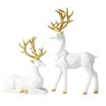 European Style Resin Deer Statue Living Room Decor Crafts -white