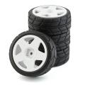 4pcs 12mm Hex 65mm Rubber Tire Wheel Tyre for Tamiya Xv-01 ,3