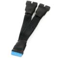 2pcs Motherboard Usb 3.0 19pin Header 1 to 2 Extension Splitter Cable