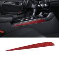 Car Soft Carbon Fiber Central Control Gear Side Cover Trim Red