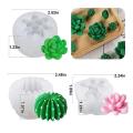 3pack Candle Silicone Molds,succulent Cactus Mold for Handmade Candle