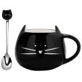 Cartoon Cat Mug Modern Nordic Creative Simple Cute Ceramic Mug Black
