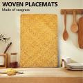 Natural Seagrass Place Mat, Hand-woven Rectangular Rattan Placemats