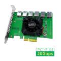 Ssu Pci Express 1 to 6 Riser Card Usb 3.0 Riser for Bitcoin Mining