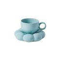 Nordic Flower Ceramic Coffee Cup Saucer Home Breakfast Tea Cup Set A