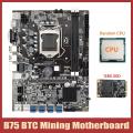 B75 Eth Mining Motherboard+cpu+128g Msata Ssd Lga1155 8xpcie