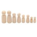 Wooden Dolls 56 Pcs Unfinished Decorative Diy Wooden People with Hats