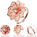 12 Pieces Alloy Napkin Rings with Flower Rhinestone Napkin Rings