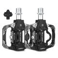 West Biking Bicycle Lock Pedal 2 In 1 with Cleat for Spd System,black