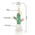 3 Pack Women Girls Boho Weaving Cactus Tassel Keychain Bag Keyring