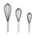 3 Pieces Of Silicone Egg Beater Stainless Steel Hand Mixer Black